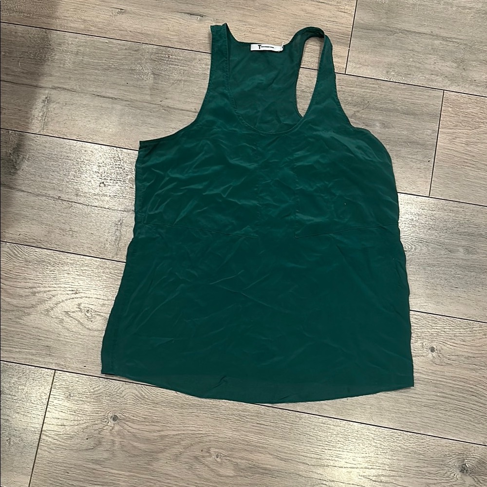 Alexander Wang Emerald Green Women's Silk Tank Top